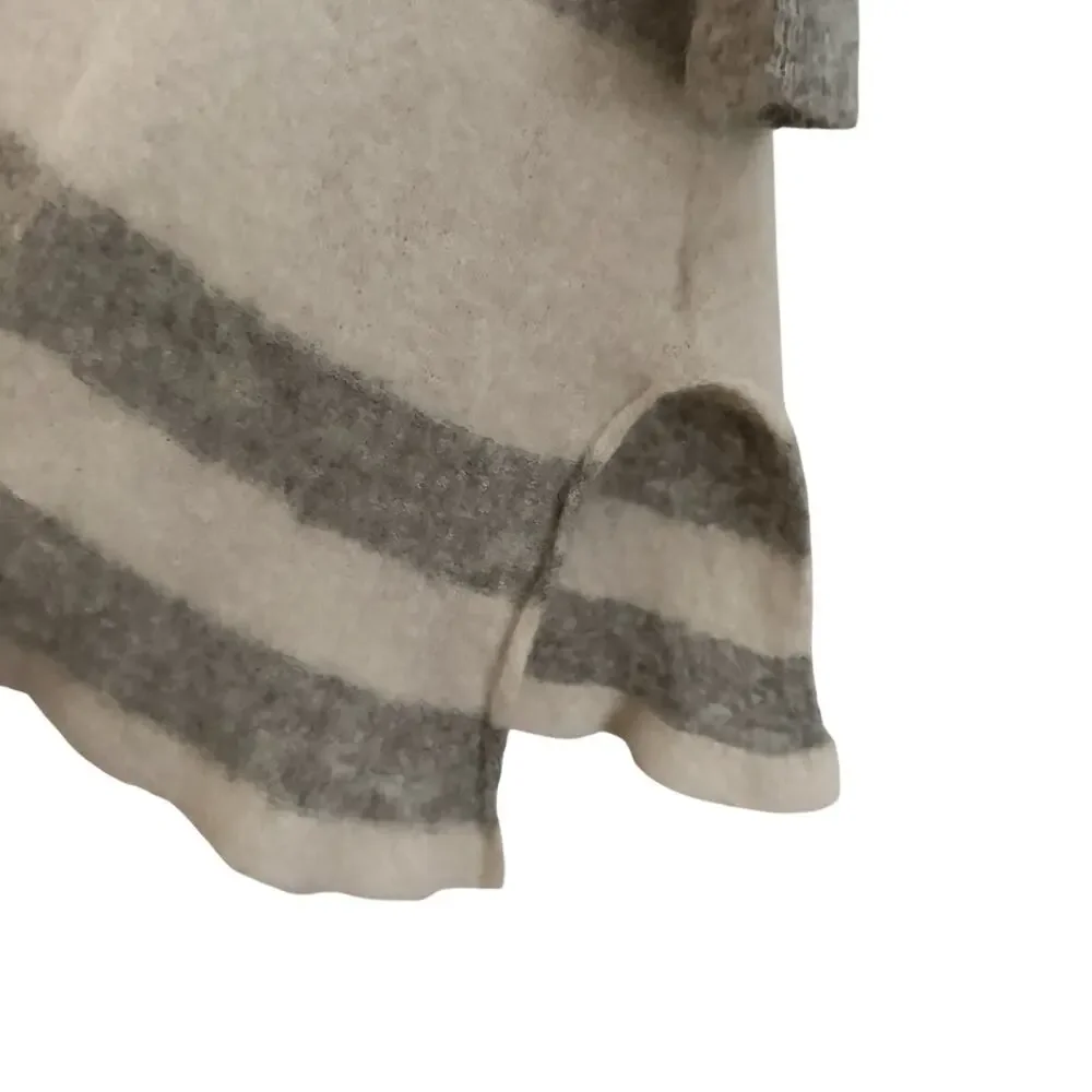 FREE PEOPLE Lafayette Alpaca Striped Tunic Sweater Dress Gray Cream XS S